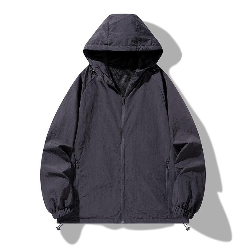 Frühlings- und Herbst Herrenmantel Lässige Herren Einzeljacke Neue lockere Kapuzenjacke