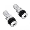 2 Pcs Car Tire Valve Short Stems Tubeless Vacuum Tire Valve Stems Silver Tire Valve Short Stems Auto Replacement Parts Valve Stems 1