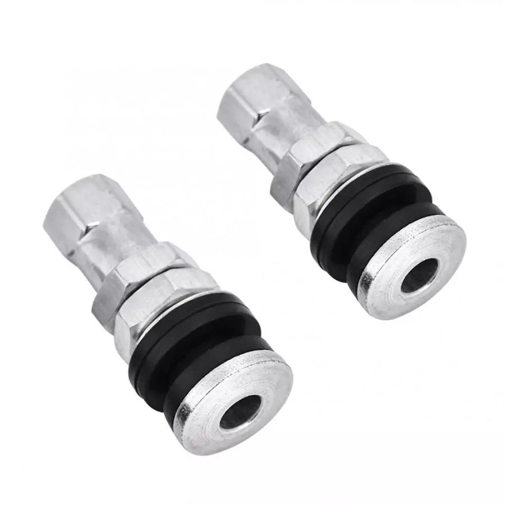 2pcs Tire Valve Short Stems Car Tubeless Vacuum Tire Metal Valve Stems Dust Silver Wheels Tires Parts Replacement Valve Stems 1