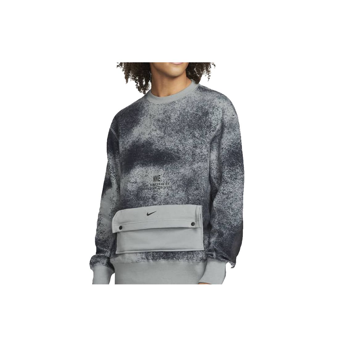 Nike Men s Tie Dye Pocket Crew Neck Sweatshirt Gray DQ3508-084 M