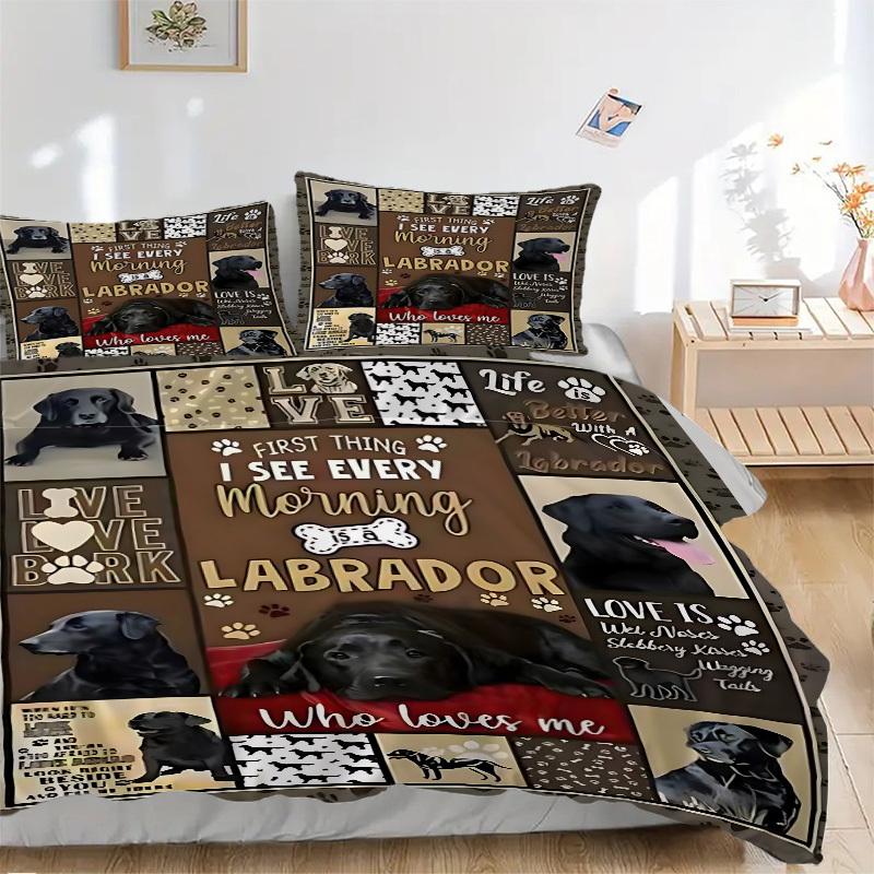 

3pcs Pet Lover Duvet Cover Set, Cover For Bedroom Guest Room (1 Duvet Cover + 2 Pillowcase, Without Quilt), yy250922203 135x200cm