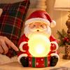 Christmas Gift for Family Friends Light Up Santa Claus Figurine, Statue Holding Glowing Crystal Ball, Warm Housewarming Winter Night Light,
