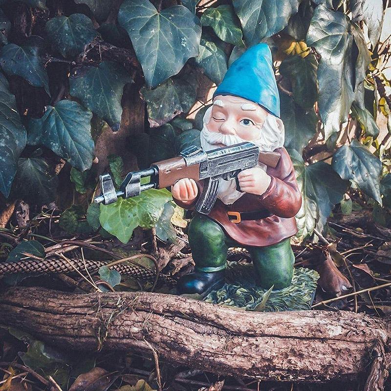 Dwarf Midget Ornament Gunner Ornament Design Home Gunner Toy Doll Shooting Dwarf