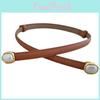 Women Leather Fashionable Belt With Pearl Metal Buckle For Office Weekend Gift