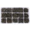 1000Pcs Carbon Steel Fishing Hooks Set Durable Barbed Fishing Hooks  Fishing Accessories