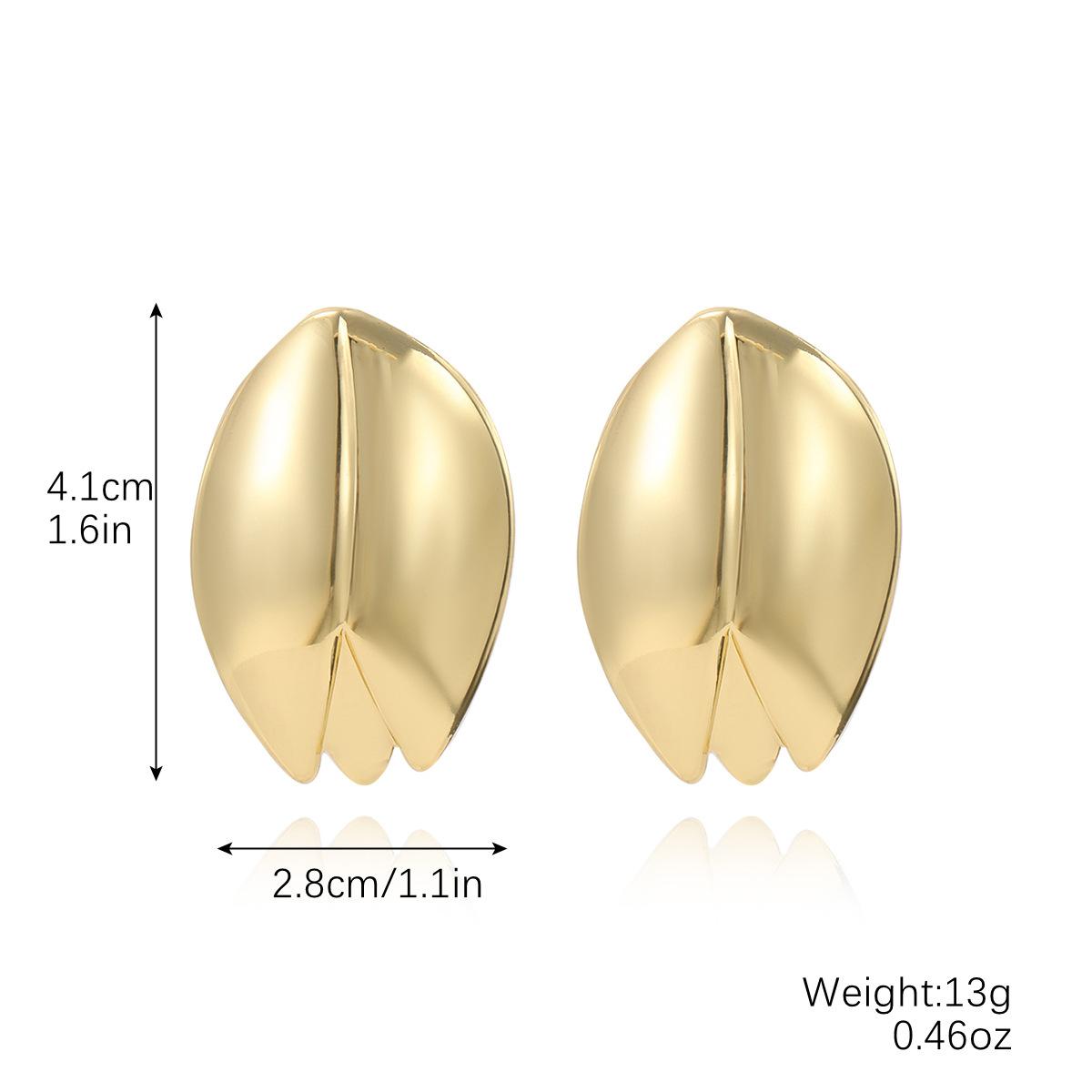 

Серьги Exaggerated Temperament, золотые высококачественные серьги-гвоздики Cold Wind Metal с плиссированными жемчужными цветами