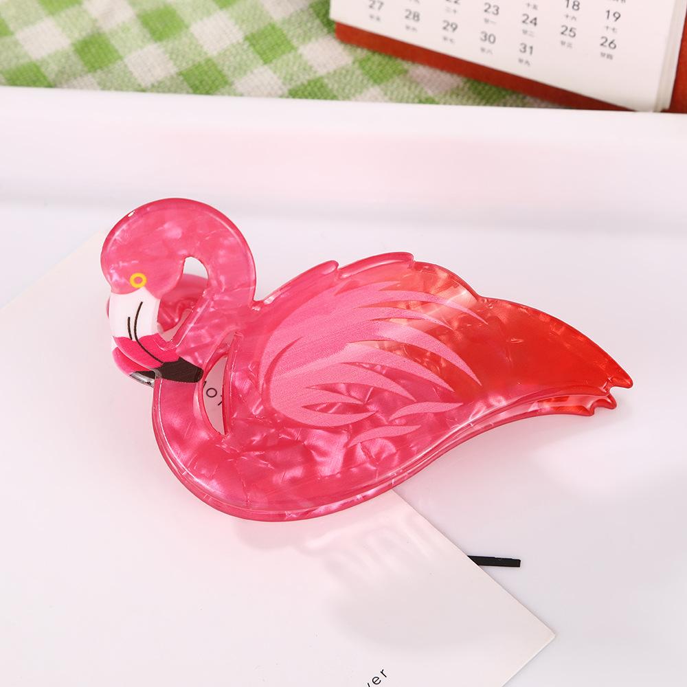 1pc New Acrylic Flamingo Claw Clip Animal Color Hairband for Women; New High-end Feeling Hair Accessories