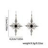 Women's Black Retro Gothic Cross Earrings with Oil Drip Style - Unique Dangle Accessories