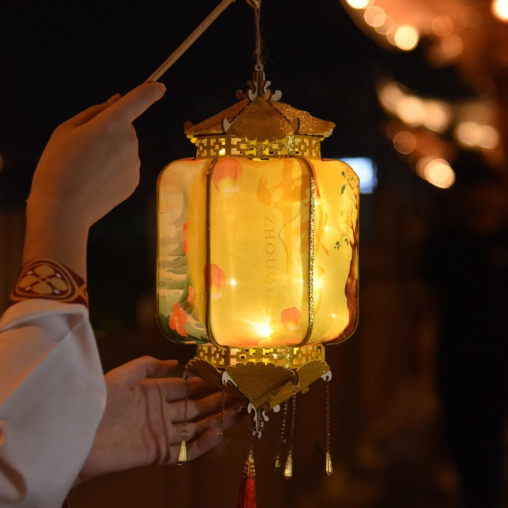 Handheld Mid-Autumn Festival Retro Lantern Glowing Portable Lantern Moon Festival