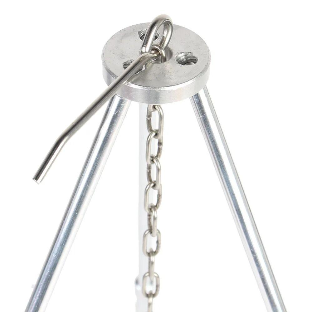 3 Section Picnic Hanging Tripod Triangle Support Camping Kitchenware Tripod  Barbecue Grills
