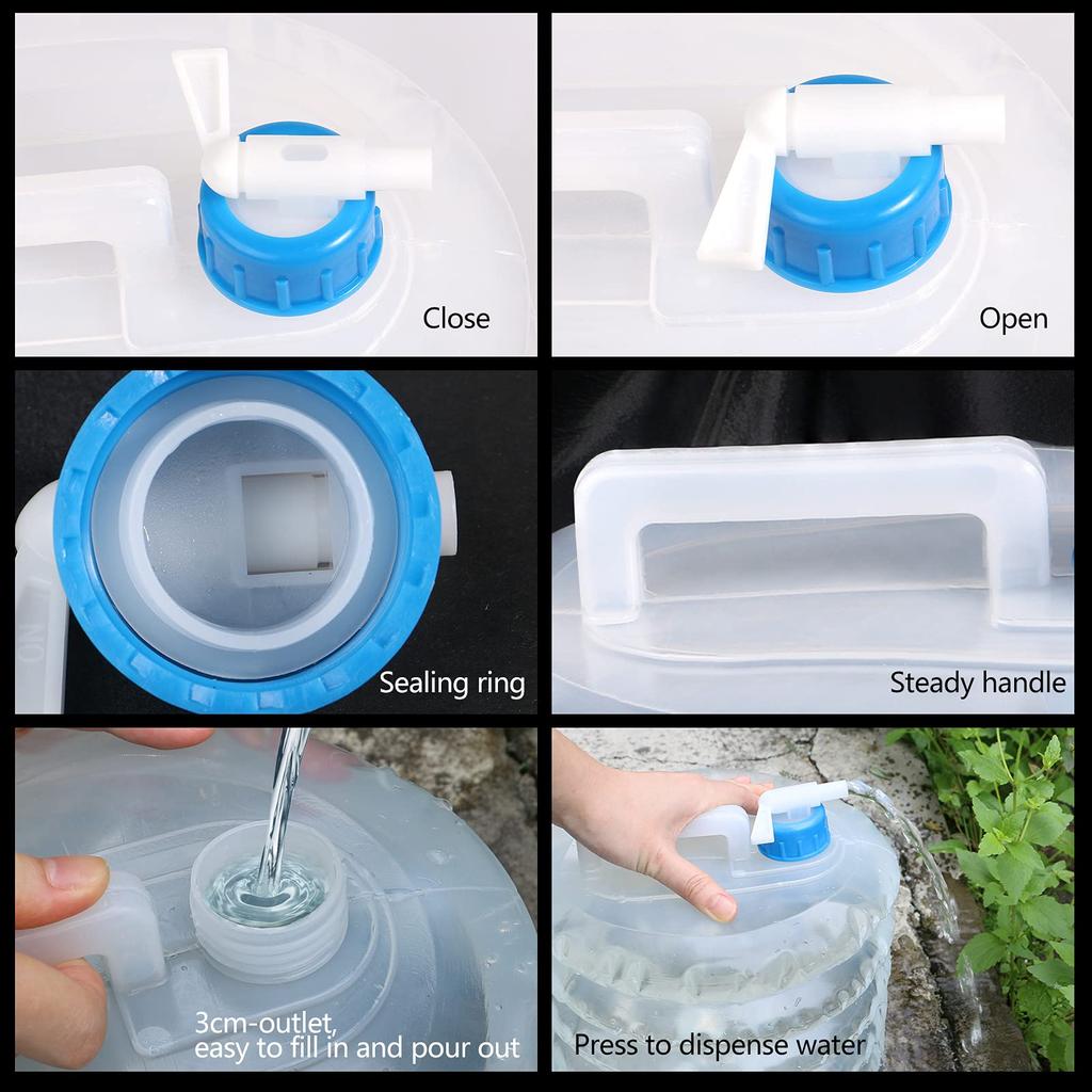 Collapsible Water Container 5L  10L  15L Water Carrier Camping Water Containers with Tap for Camping Hiking Climbing Fishing Travel Picnic