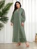 Autumn 2025 Middle Eastern Light Luxury Hollow Long Dress for Women