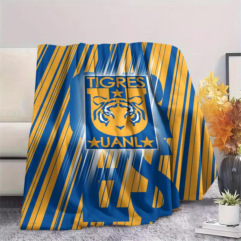 1PC Tigres UANL Print Flannel Blanket, High quality Comfortable for All Seasons, Home Decor, Warmth and Comfort, Perfect for Christmas Gifts219