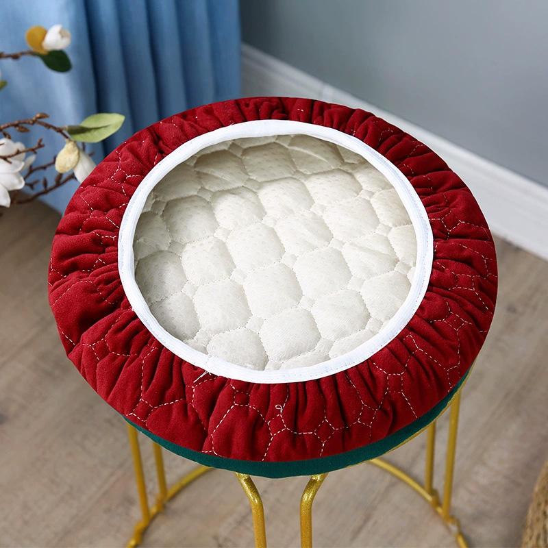 1 Stück Schutzhülle Rutschfest Einfarbig Abnehmbar Runde Form Verdickte Stuhlkissenhülle Minimalistischer Stil Hockerbezug