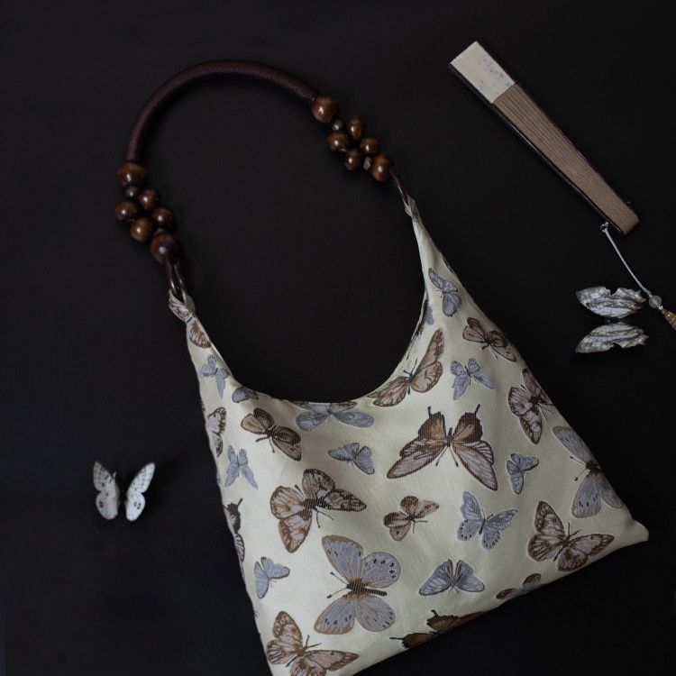 

Женская сумка Винтажная вышитая бабочка сумка через плечо Женская сумка Сумка из дерева и бусин Кошелек