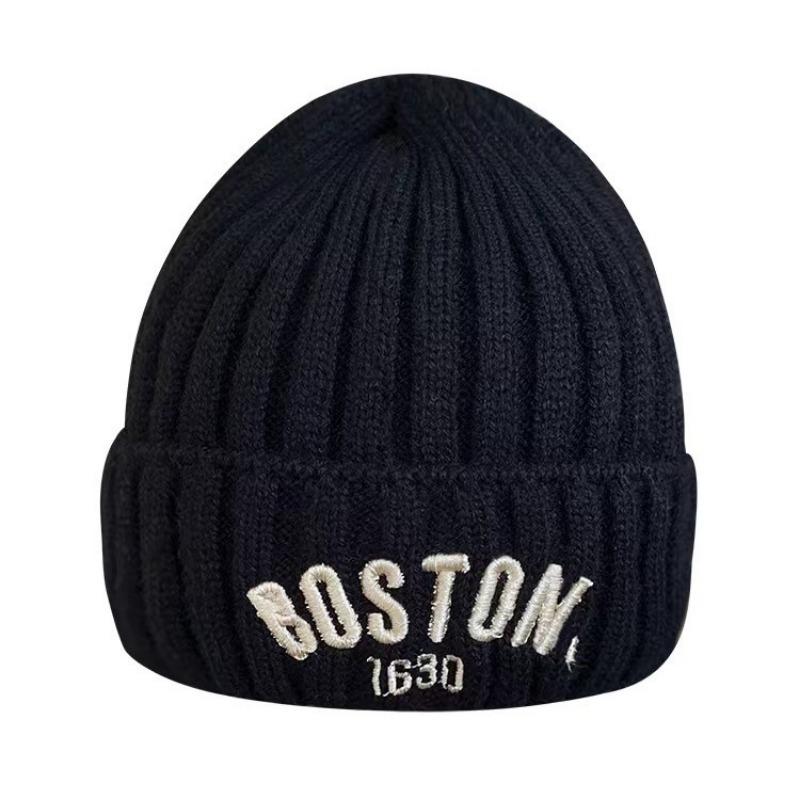 Autumn and Winter Ear Protection Wool Hat Letter Embroidery Thickened Warm Cover Baby Baby Children Knitted Hat