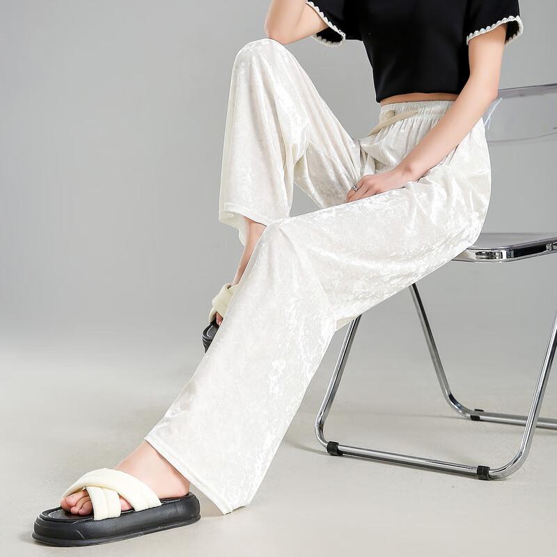 Demana Women's Retro Drawstring Wide-Leg Casual Pants