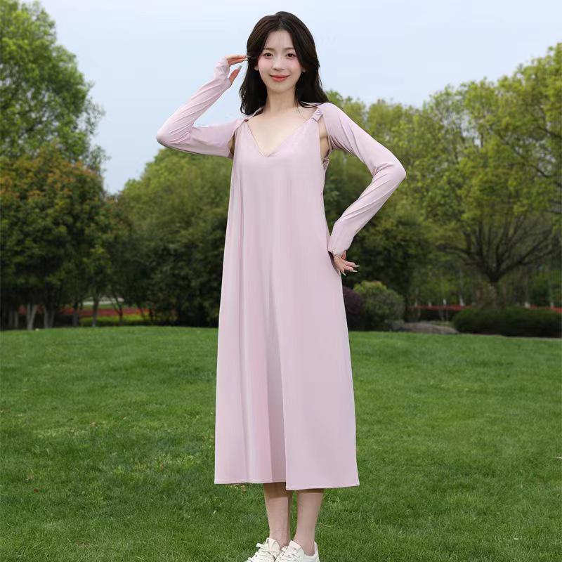 Women's Extra Long Breathable Ice Silk UV Protection Sunscreen Jacket - Casual Outdoor Style