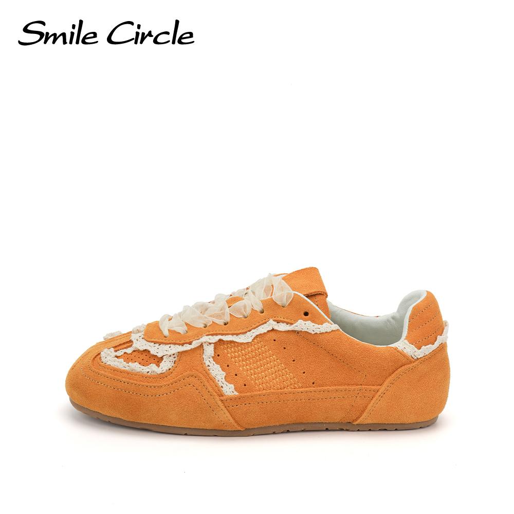 Genuine Leather Women Casual Shoes Round Toe Lace Up Trainers Fashion Comfortble Sneakers