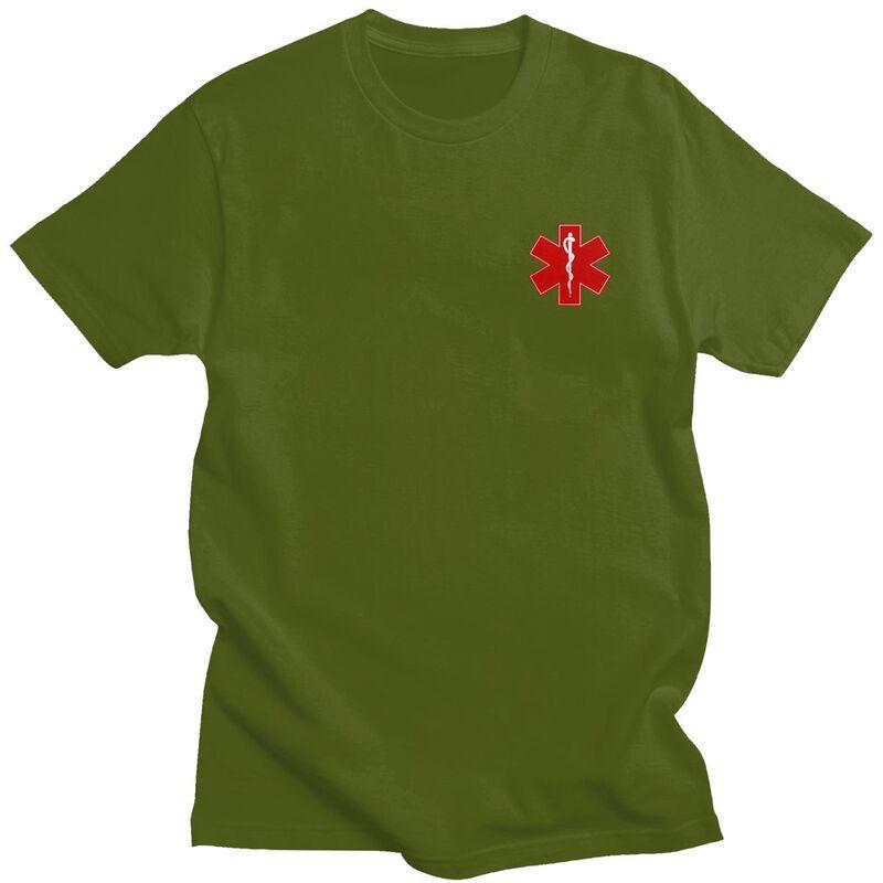 Custom Emt Star Of Life T Shirt for Men Tshirt Fashion Tees Short Sleeve Emt Paramedic Medical Tshirts Loose Fit Clothing