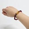 Garnet Bihu Prayer Beads Wealth Bracelet with 6mm Pouch