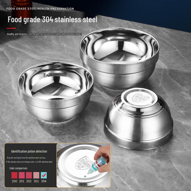 Gu Rou 304 Stainless Steel Double-Layer Insulated Bowl