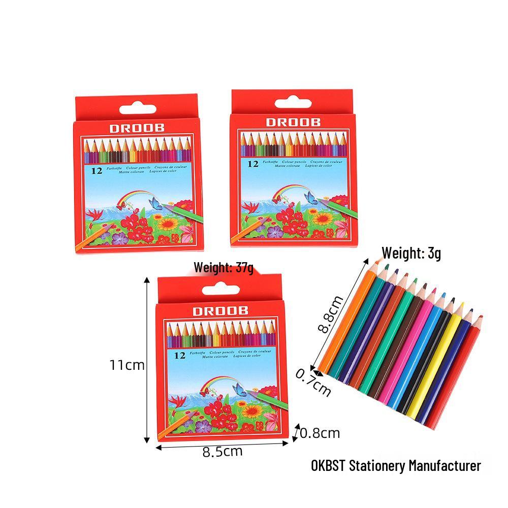Oil-Based Colored Pencil Set for Children - Available in 12, 18, 24, and 36 Colors - Ideal for Elementary School Drawing