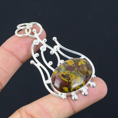 Frauentag Sale Ovaler Fruchtjaspis Edelstein Anhänger Schmuck 925 Sterlingsilber