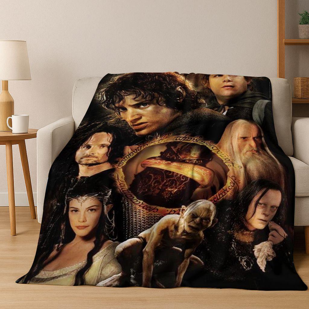 Classics L-Lord of The Rings H-Hobbit Movie Flannel Blanket,Warm and Cozy Soft Throw Blanket for Home Bedroom Bed Sofa Cover Kid