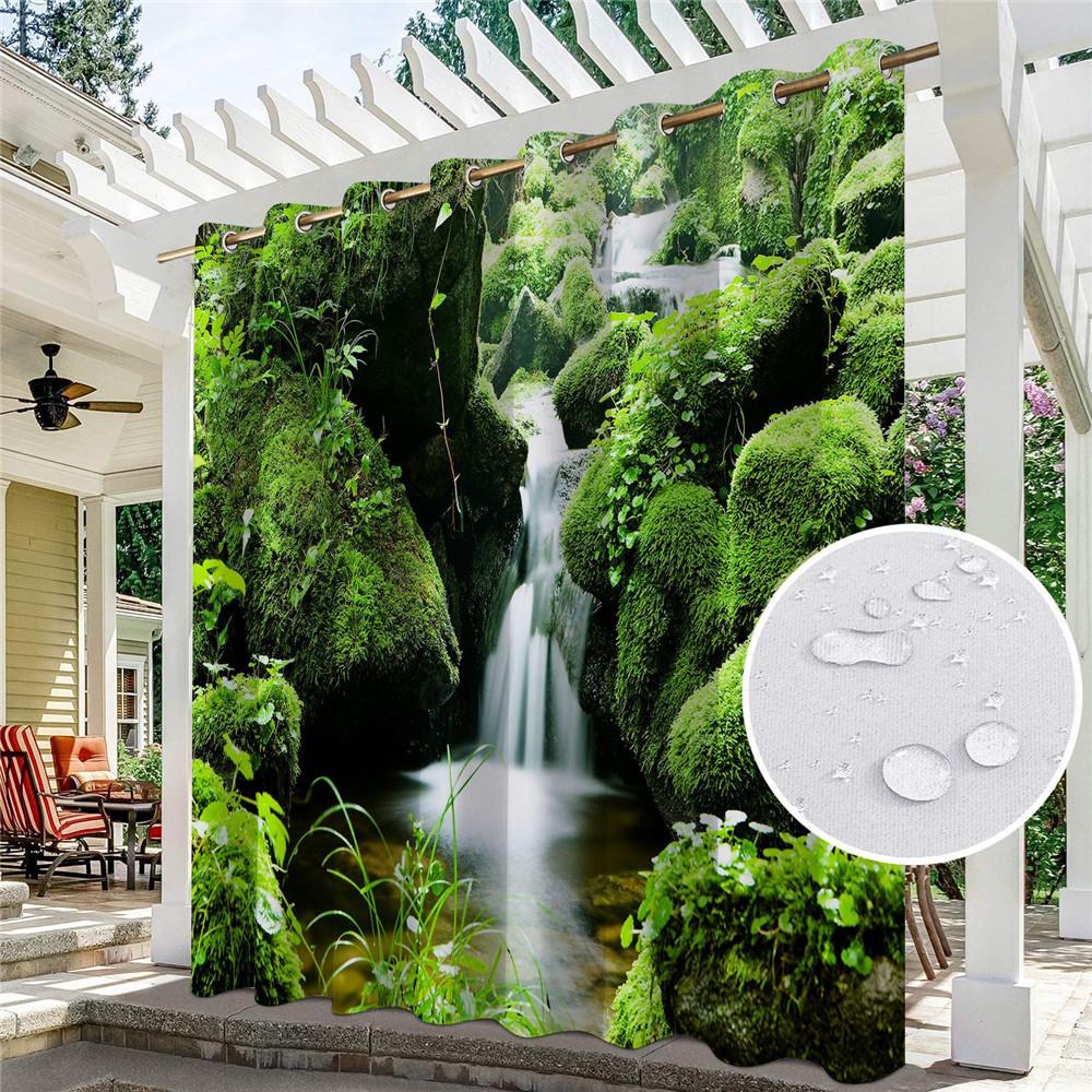 Terrassen Vorhänge Outdoor Wasserdicht Thermisch Isoliert Vorhang Gartentür Pool Hütte Pavillon Laube Pergola Vorhänge Lichtblockierend Hergestellt Aus Polyester