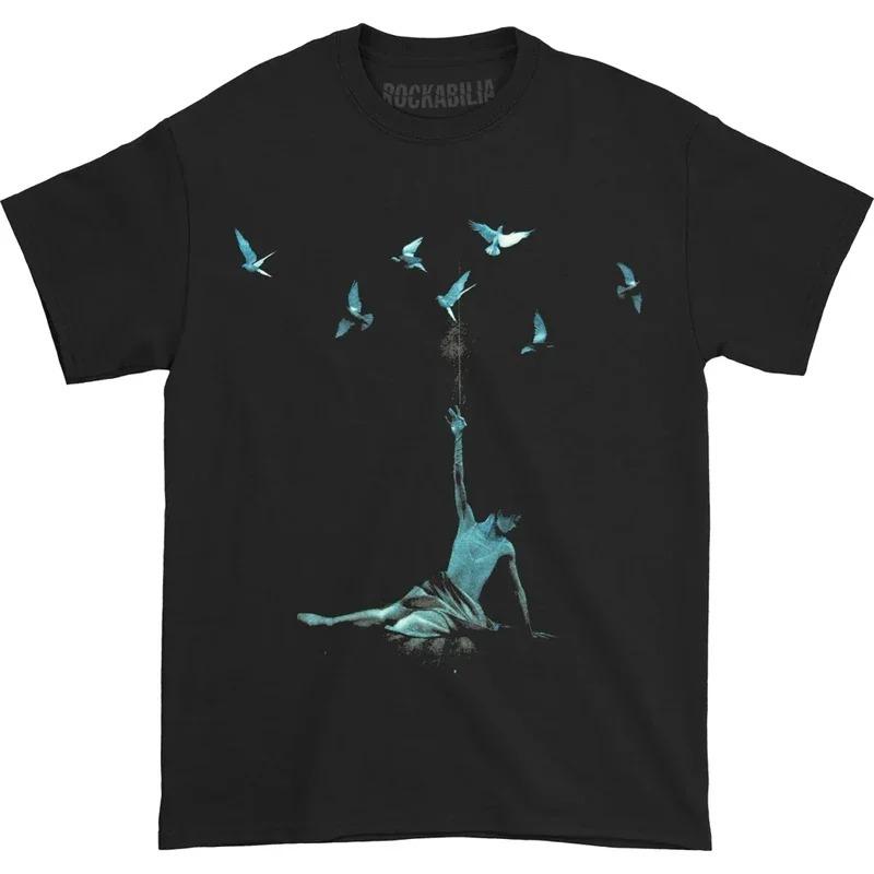 Cool Stylish Trendy Vintage White Imagine Dragons Band Mountain Graphic Print Cotton Casual Short-Sleeve T-Shirt