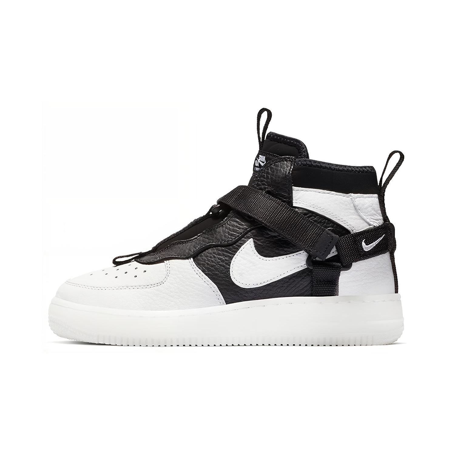 

Кроссовки Nike Air Force 1 Utility Mid GS Ocra White Off-White Черно-белый AQ3693-100