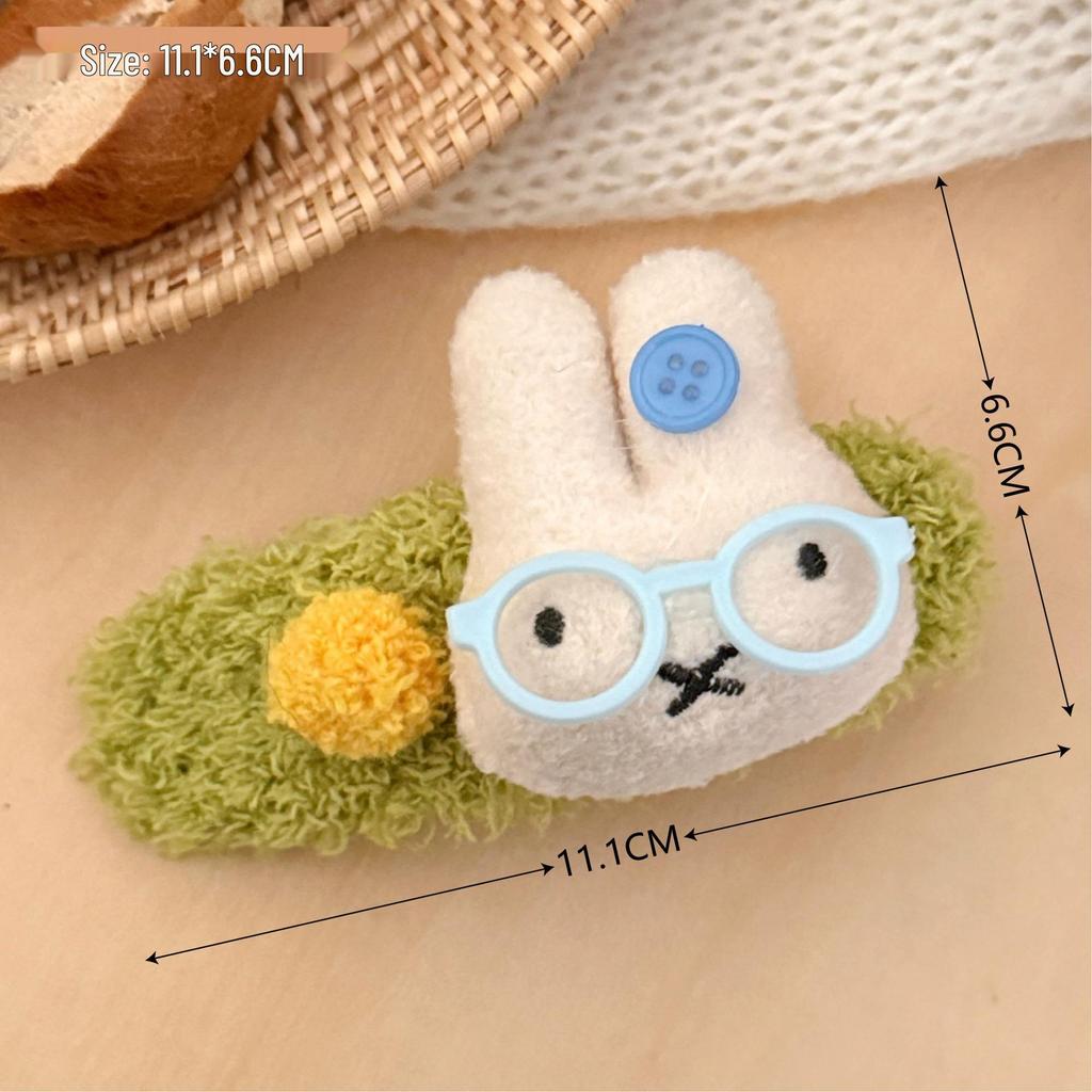 Cute Plush Rabbit Hair Clip for Autumn/Winter - Versatile Updo and Ponytail Hair Accessory