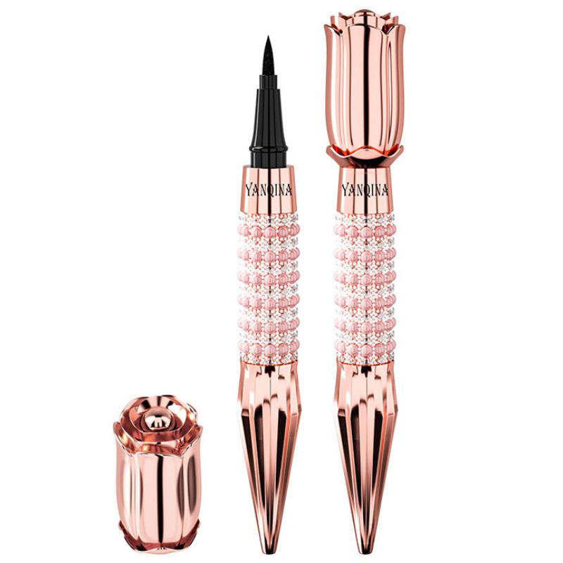 

Золотая розовая головка карандаш для глаз водостойкий фиксирует макияж не размазывается скипетр жемчуг 1g чёрный