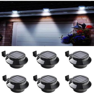 Lot de 6 lampes solaires pour gouttières - Étanche - Noir