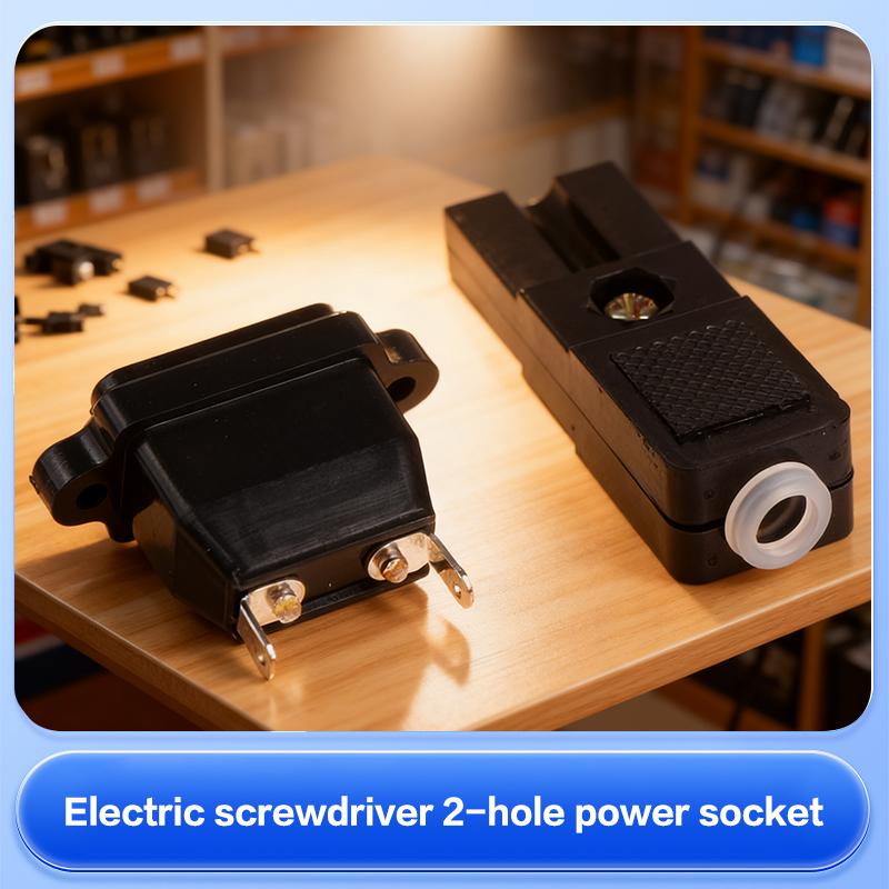 Șurubelniță Electrică cu Două Fire Ștecher Priză de Alimentare cu 2 Conductoare Conector Ștecher Alimentare DC 2 Pini Negru Mic Ștecher cu Două Fire