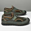 Fashion Men Genuine Leather Shoes Men's Sandals Durable Handmade Stitching Close Toe Non Slip Shoes For Indoor Outdoor Beach 2025
