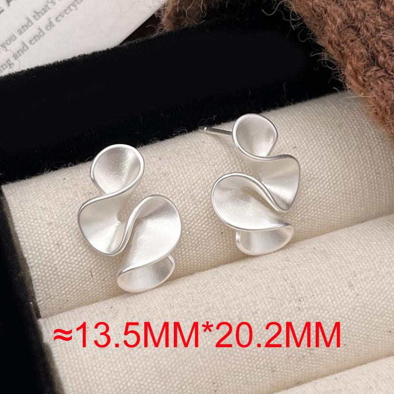 Real 925 Silver 18K Gold Twisted Flower Stud Earring for Women Minimalist Personality Fine Jewelry Trendy Accessory