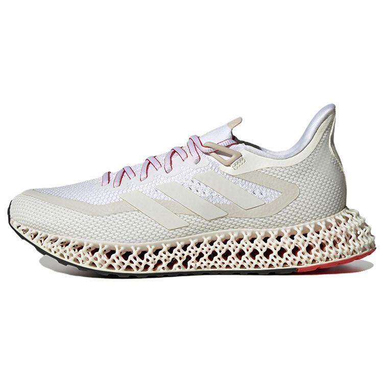Adidas 4D FWD Comfortable Trendy Fabric Slip-Resistant Wear-Resistant Low-Top Running Shoes Unisex Sneakers White Red IE4554