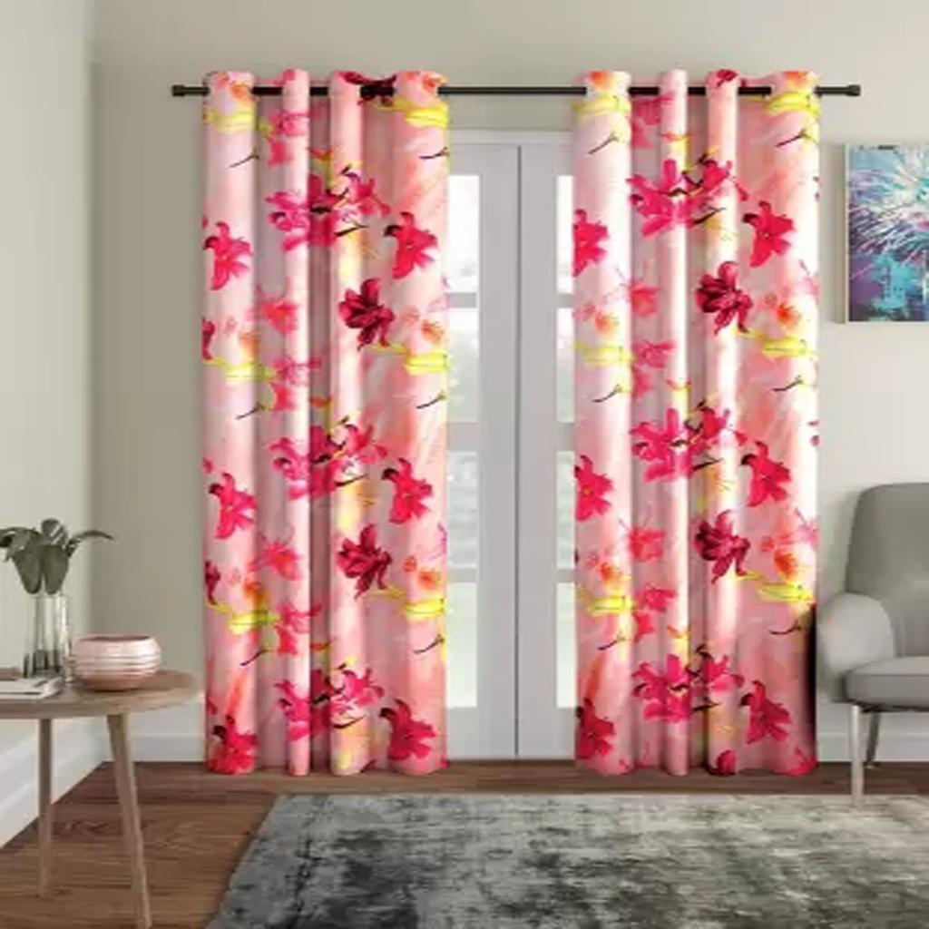 Green Flower Printing Cloth Curtains For Kids Boy Girl Bedroom Living Room Blue/Pink Cortinas Custom Made Drape Custom