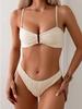 Solid color split swimsuit new sexy European and American style bikini folds advanced sense Muse bikini women