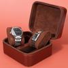 Elegant PU Leather Watch Case 2 Slots Timepieces Organizer Fashionable Watches Travel Pouch for Jewelry Enthusiasts