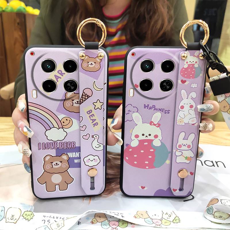 Waterproof Cartoon Phone Case For Tecno Camon30/4G/5G/CL6/CL7 Dirt-resistant Soft Case Cute Ring Anti-dust Phone Holder