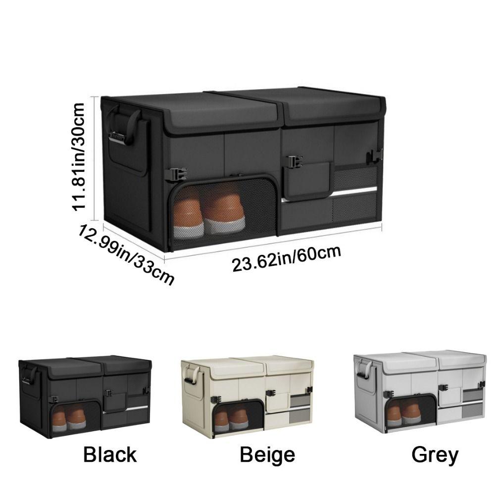 60L Trunk Storage Box Large Capacity Car Trunk Organizer Camping Car Storage Box  Camping