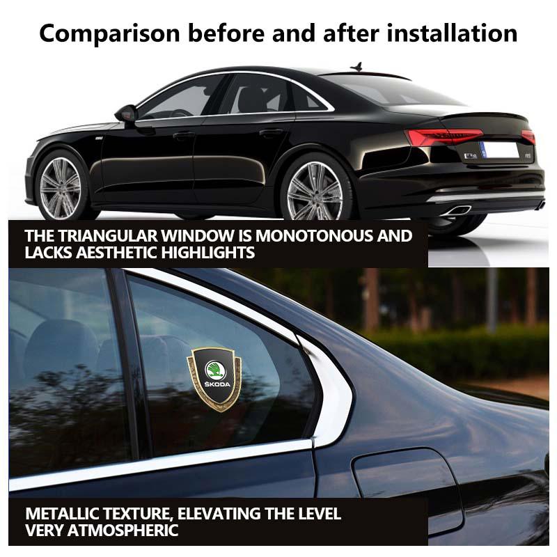 AAABU1 3D Metal Car Body Sticker Emblem Badge Rear Tail Trunk Decal Auto Accessories For Skoda Rapid Octavia Derivative Enyaq-iV