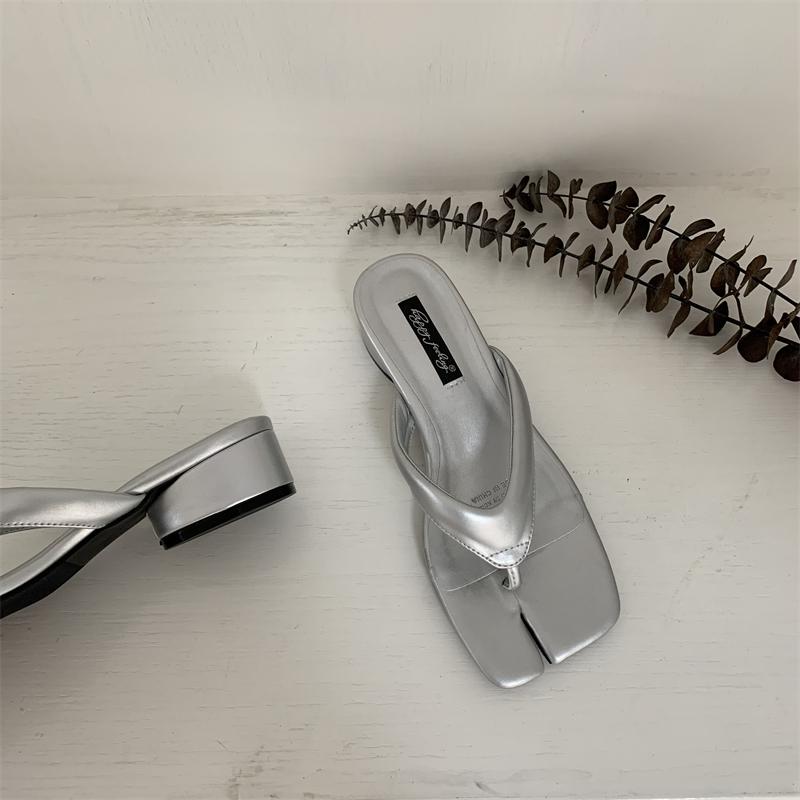 Bailamos Summer Fashion Open Clip Toe Mules Women Slippers Sandals 2025 High Quality Low Heels Flip Flops Beach Slides Shoes Mu