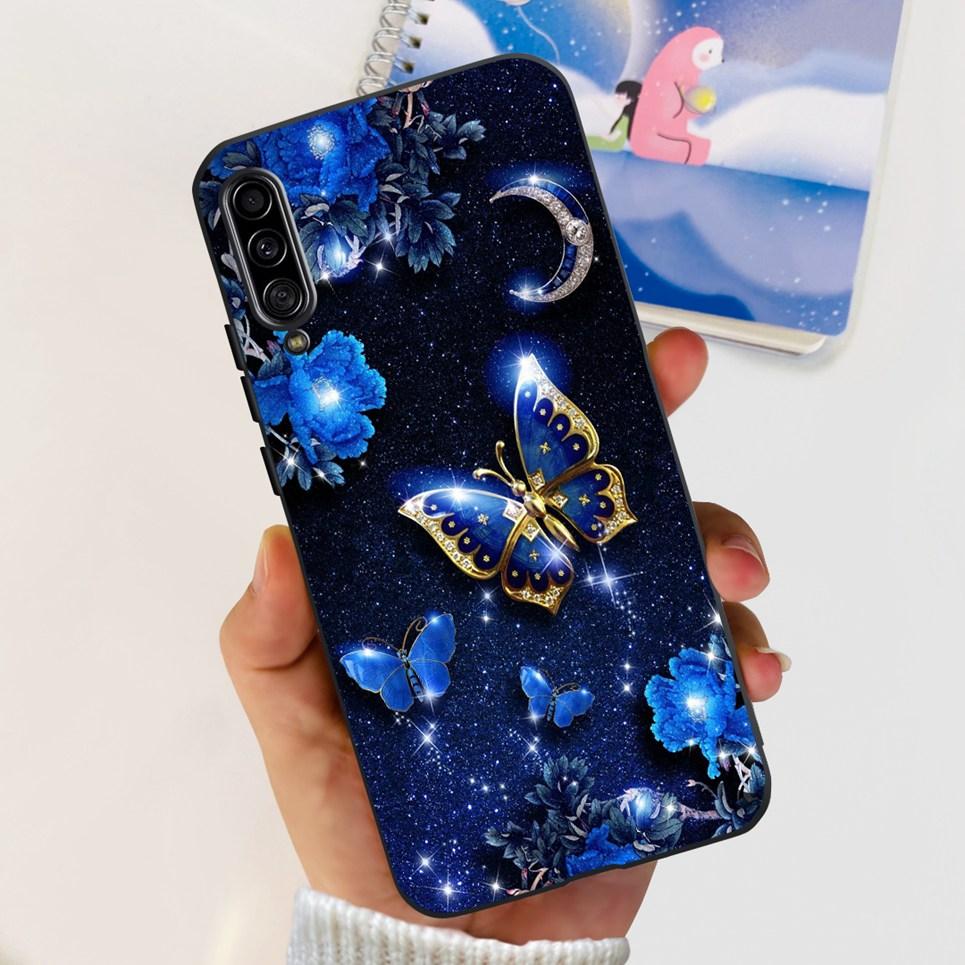 For Samsung Galaxy A90 5G Phone Case Samsung A90 SM-A908B 5G Flower Butterfly Woman Fashion Soft TPU Bumper Transparent Silicone