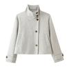 Cappotto Corto da Donna in Misto Lana con Collo Rialzato Inverno 2026 Ufficio Chic Capospalla in Beige Caffè Nero Grigio Avena