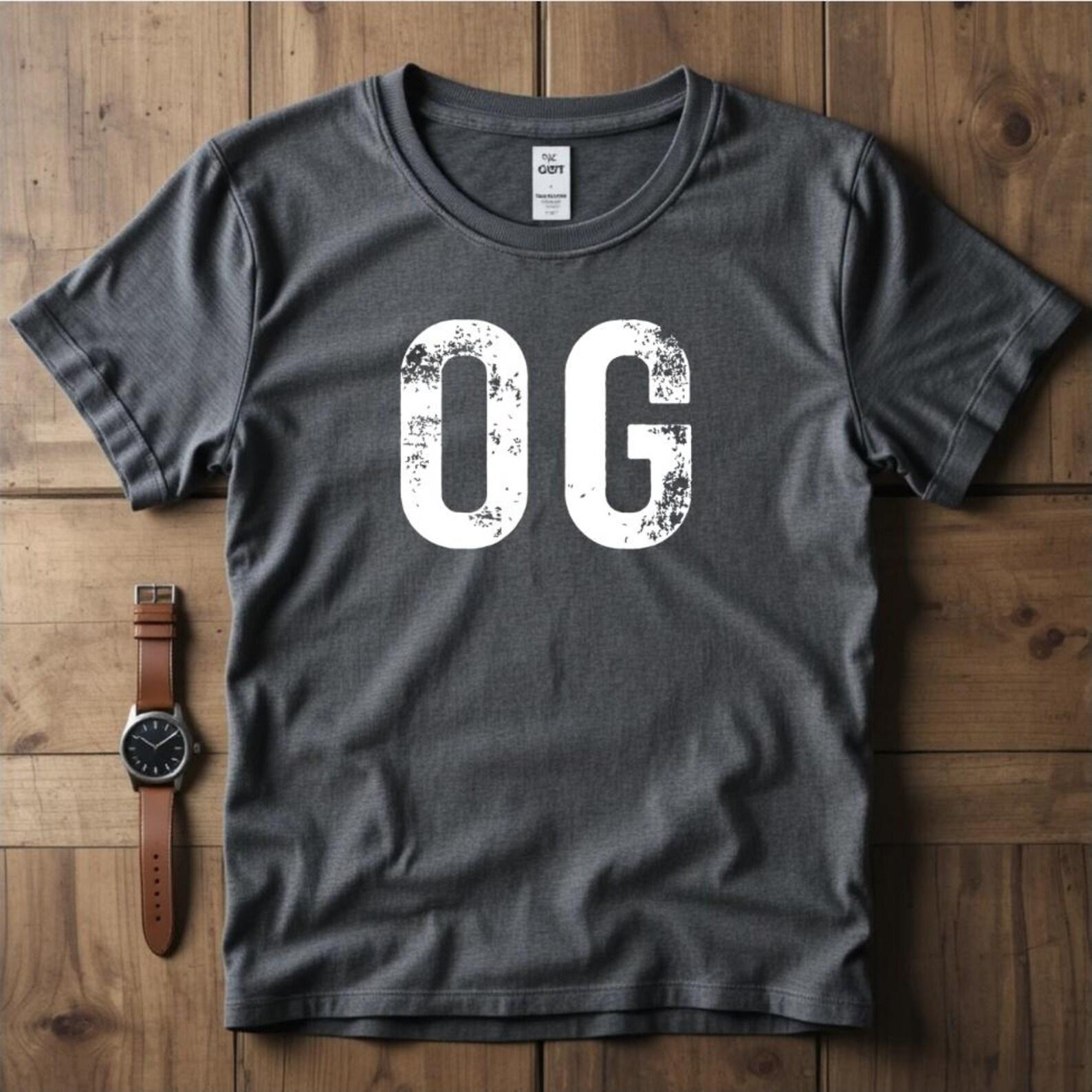 OG Shirt, Original Gangster Tee, Vintage Distressed Graphic T-Shirt, Minimalist Streetwear Shirt, Bold OG Letter Tee M