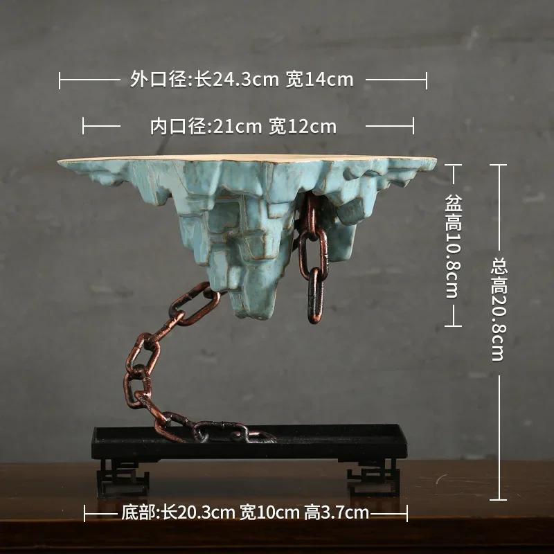 Iron Hanging Flower Pots Ornaments Home Decoration Chain Suspension Pot Pot Garden Decoration Mangosteen Succulent Flower Pots